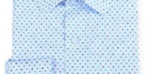 White Geometric Poplin Printed Shirt