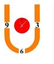 U Shape Acrylic Wall Clock