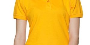 Women's Plain Polo Neck Cotton T-Shirt