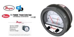 Dwyer Series A3000-0 Photohelic Pressure Switch Gage 0-.50