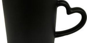 Sublimation Heart Handle Magic Mug Black