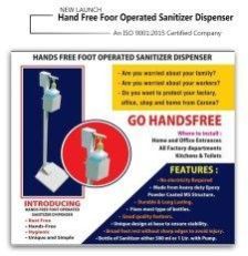 Hand Free Foot Operated Sanitizer Dispenser Machine
