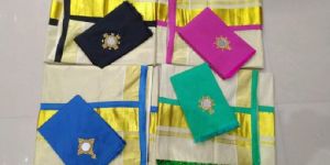 Plain Tissue Kerala Set Sarees