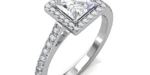 1.00 carat 18K Gold -The Khloe Princess-Halo Ring