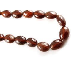 Garnet Oval Faceted Bead