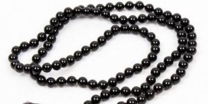 Black Rutile Beads Mala