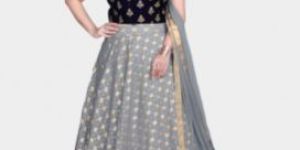 Grey Black Lehnga Choli