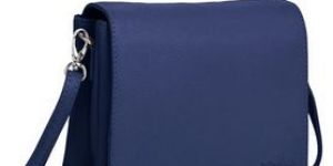 Ladies Blue Leather Crossbody Bag