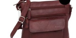 Ladies Brown Leather Crossbody Bag