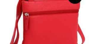 Ladies Red Leather Crossbody Bag