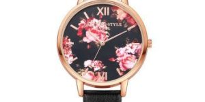 Ladies Elegant Floral Dial Watch