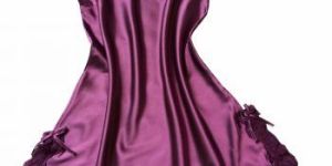 Ladies Lace Trim Silk Night Gown