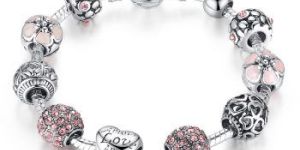 Ladies Silver Plated Charm Bracelet