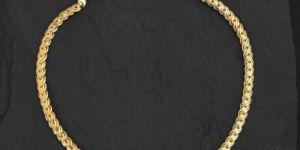 Sleek Serpentine Gold Plated Mens Bracelet