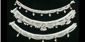 Silver Bridal Gola Anklets