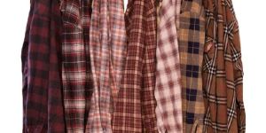 Distressed Oversize Flannel Shirt