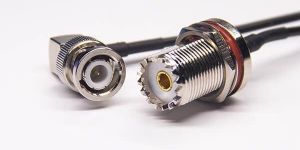 UHF Female to BNC Right Angled Male Coax Cable RG174