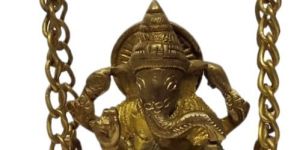 Brass Ganesh Jhula Statue