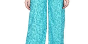 Rayon Printed Regular Fit Flared Palazzo (Green)