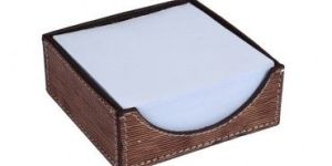 Beige Leather Notepad with Paper