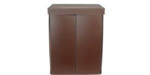 Brown Leather Foldable Laundry Box