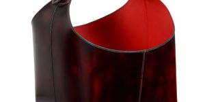Burgundy Pullup Leather Double Buckle Magazine Holder