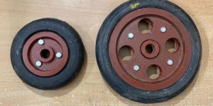 Rubber Trolley Wheel with CI Plate