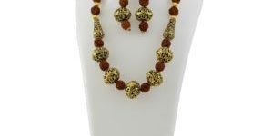 Rudraksha Gold Tone Jewelery Set