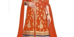 Orange Georgette Suit