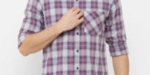 Donzell Men Grey Regular Fit Checked Casual Shirt