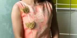 Peach Pink Boat Neck Cocktail Party Gown