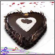 Heart Shape Chocolate Truffle Cake