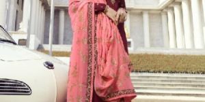 Maroon Satin Georgette Designer Palazzo Suit