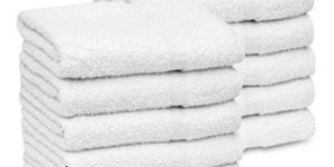 Snowy White Cotton Bath Towels