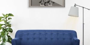 Blue Swiger Three Seater Sofa