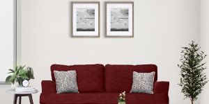 Maroon Joy Three Seater Sofa