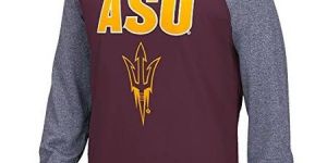 NCAA Arizona State Sun Devils Men's Campus Raglan Long Sleeve Fleece Crew Top Small Maroon