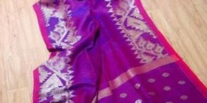 Bengali Saree Online - Linen Handloom Jamdani Saree