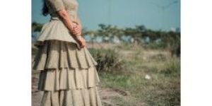 Checkered Crop Top with Layered Ruffel Skirt