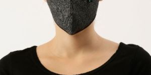 Black Grey Denim Face Mask