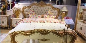 Royal Gold Hand Carved Bed