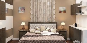 Bed Set with Head Rest and 2 Side Tables Movable