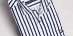 Blue Full Sleeves Cotton Stripe Shirt