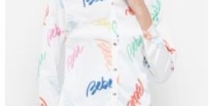 Bebe Lovenote Button Front Shirt