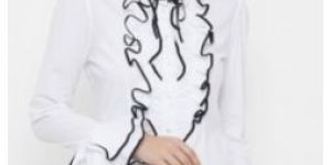 Ruffle Neck Bell Sleeve Shirt