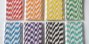 Striped Paper Straw