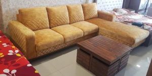 Wooden L Shaped Sofa Set