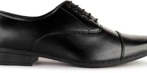 Black Leather Formal Lace Shoes