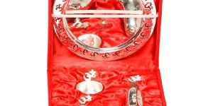 Brass Pooja Thali with Silver Polish