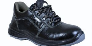 Coffer Safety Double Density Geniune Leather Safety Mens - Black Color